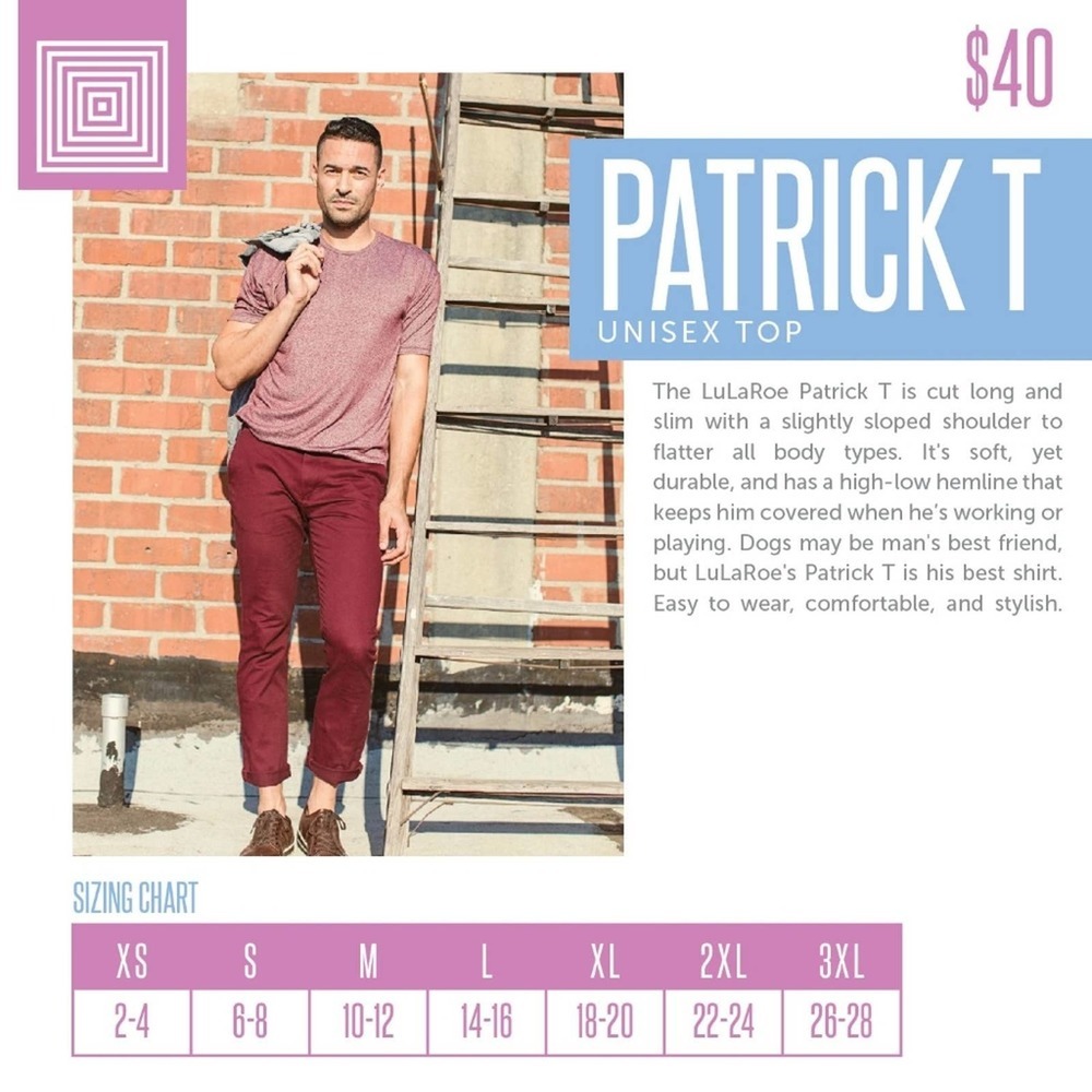 LuLaRoe Patrick T Shirt Made in America Unisex - Picture 2 of 2